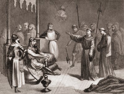 San Francisco of Assisi Tries to Convert Melek-el-Kamel to Christianity During the Fifth Crusade by Spanish School